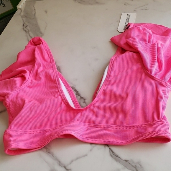 SPORLIKE Ruffle High Waist Swimsuit Hot Pink & Leopard Bikini Set Size XL - Picture 5 of 11